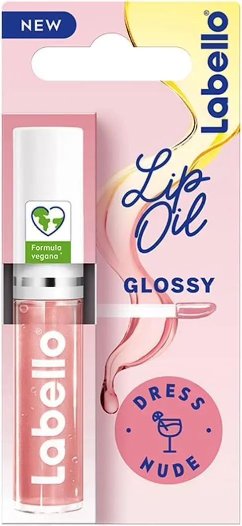 Labello Lip Oil Dress Nude 5.5ml Oli 100% Naturali – Gloss Idratante Effetto Diamante Volumizzante Senza Oli Minerali