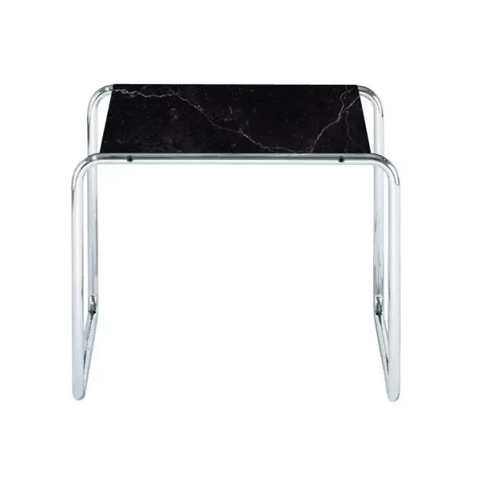 Laccio tavolino quadrato con top in marmo nero marquina