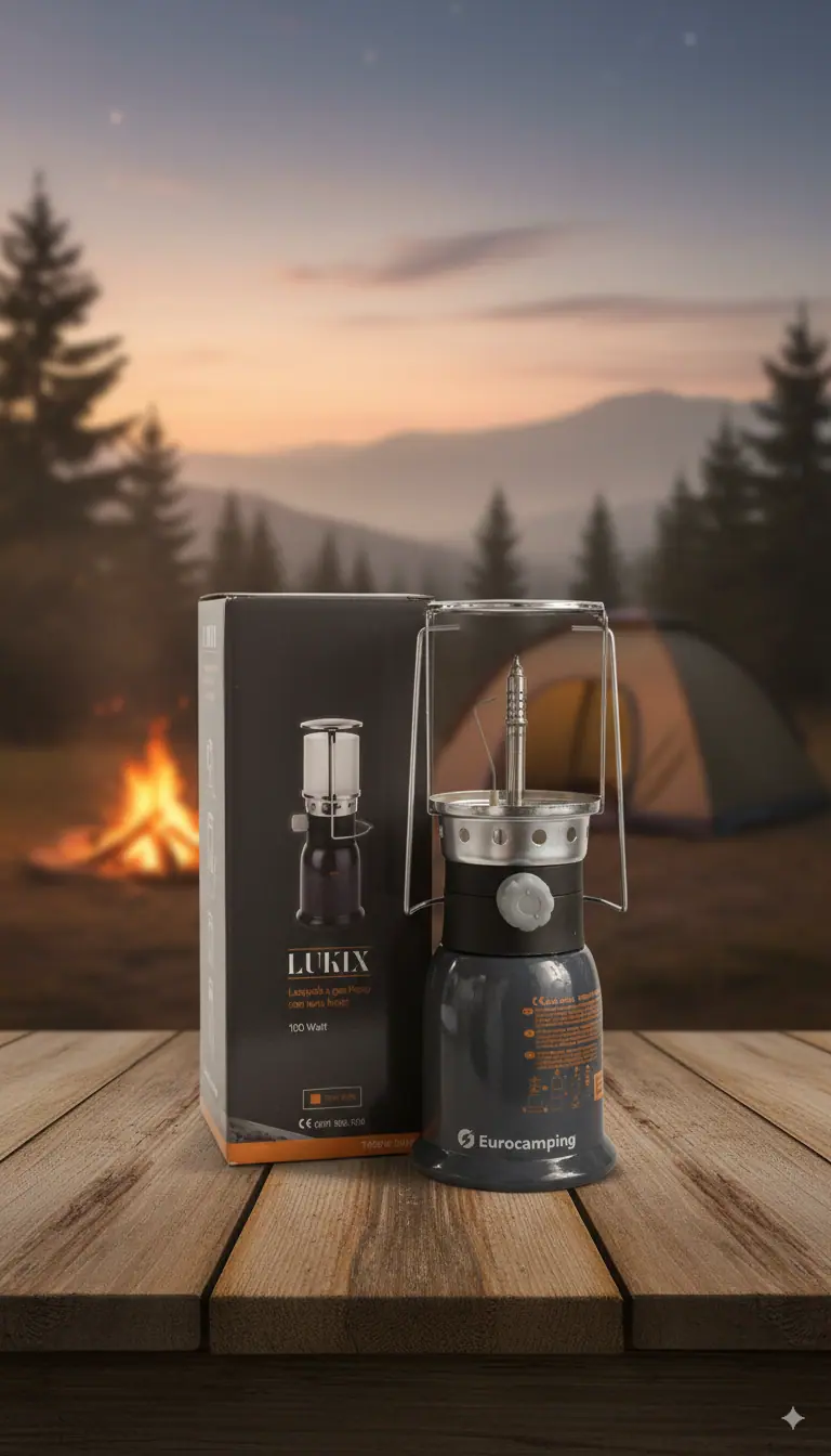 Lampada a Gas Eurocamping LUKO Piezo - 100W, Portatile e Luminosa