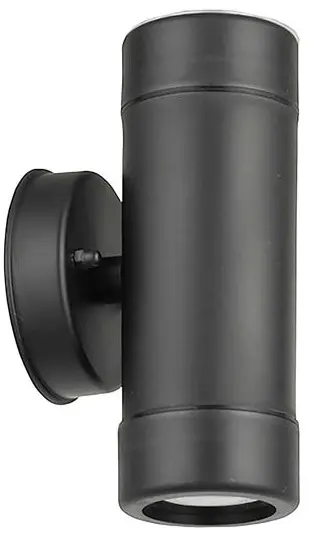 Lampada applique da esterno GU10 nero IP44 80x160mm