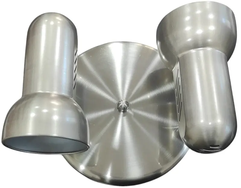Lampada applique da parete 2xE27 in metallo nickel