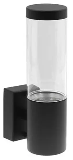 Lampada applique da parete nera 1xGU10 IP44 60x220x108mm