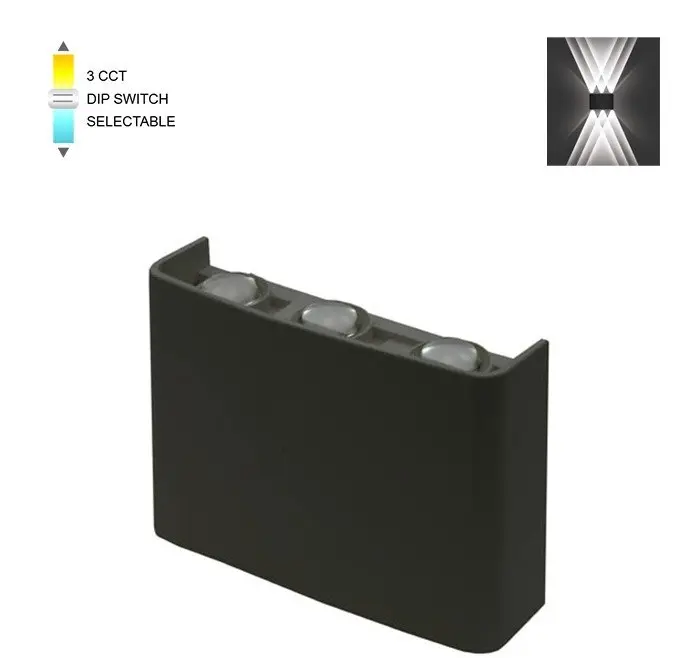 Lampada applique nera da esterno 6W SMD IP65