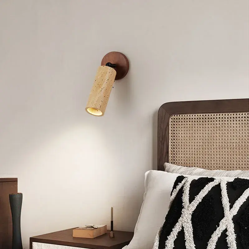 Lampada da Parete Travertino Orientabile 180° LED Design Wabi-Sabi