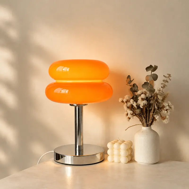 Lampada da tavolo in vetro decorativo