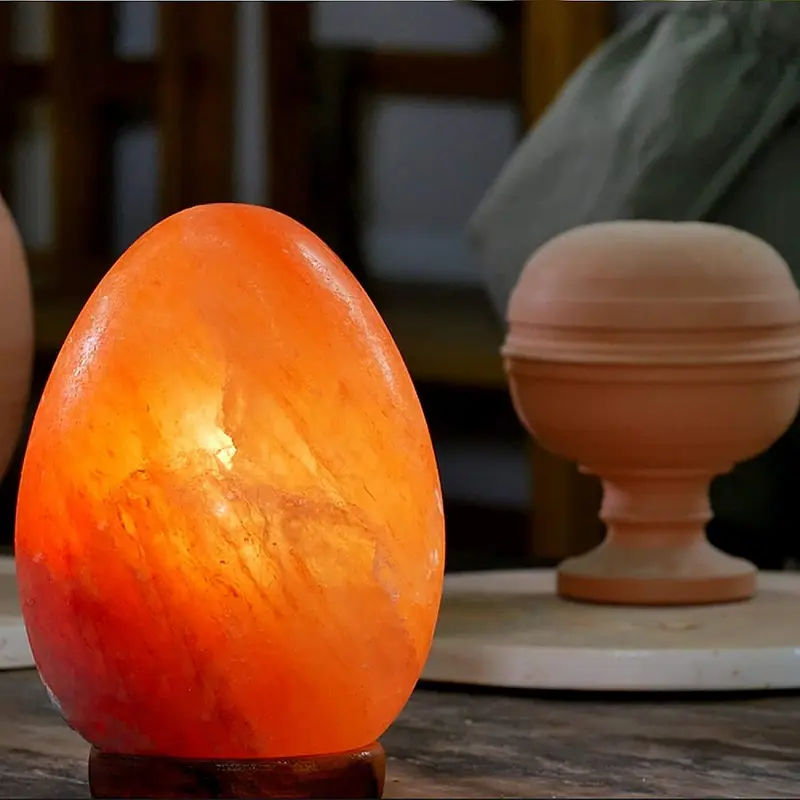 Lampada di sale dell'Himalaya superficie liscia a forma d'uovo 2-3 kg