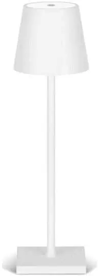 Lampada LED ricaricabile da tavolo 3W dimmerabile in metallo bianco