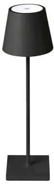 Lampada LED ricaricabile da tavolo 3W dimmerabile in metallo nero