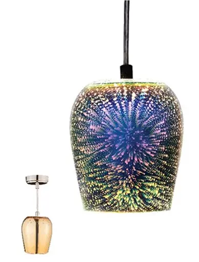 Lampadario 3D in vetro champagne 1xE27 Ø115mm