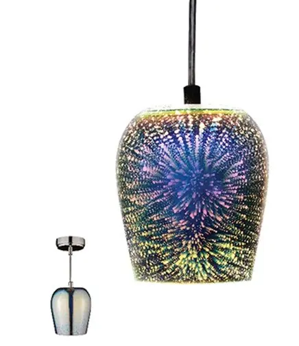 Lampadario 3D in vetro cromato 1xE27 VITO ART 200