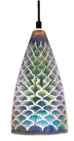 Lampadario 3D in vetro cromato 1xE27 VITO ART 509