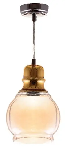 Lampadario in vetro dorato 1xE27 VITO ART 2812