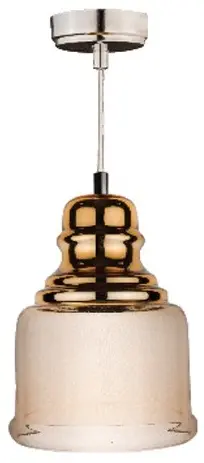 Lampadario in vetro dorato e ambra 1xE27 VITO ART 2801