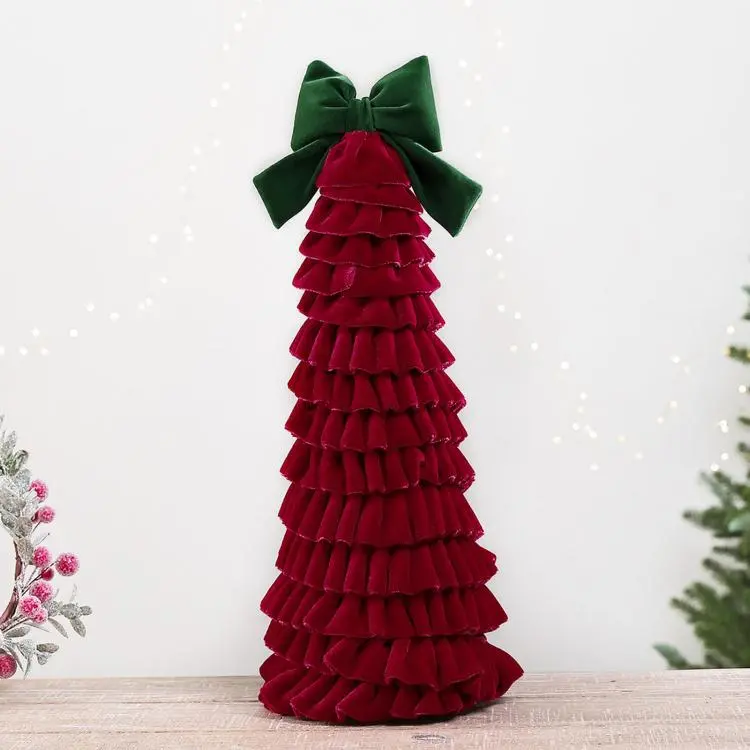 Layered Pleated Christmas Tree Ornament DIY Christmas Decor