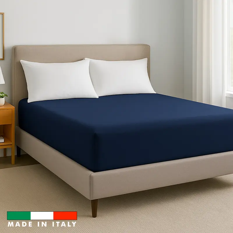 Lenzuolo sotto con angoli, in 100% cotone - Made in Italy, mod. Natural Dream