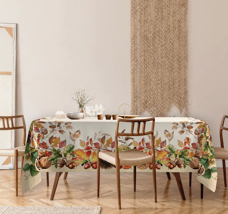 Linea Oro Tovaglia Rettangolare in Cotone Sottobosco