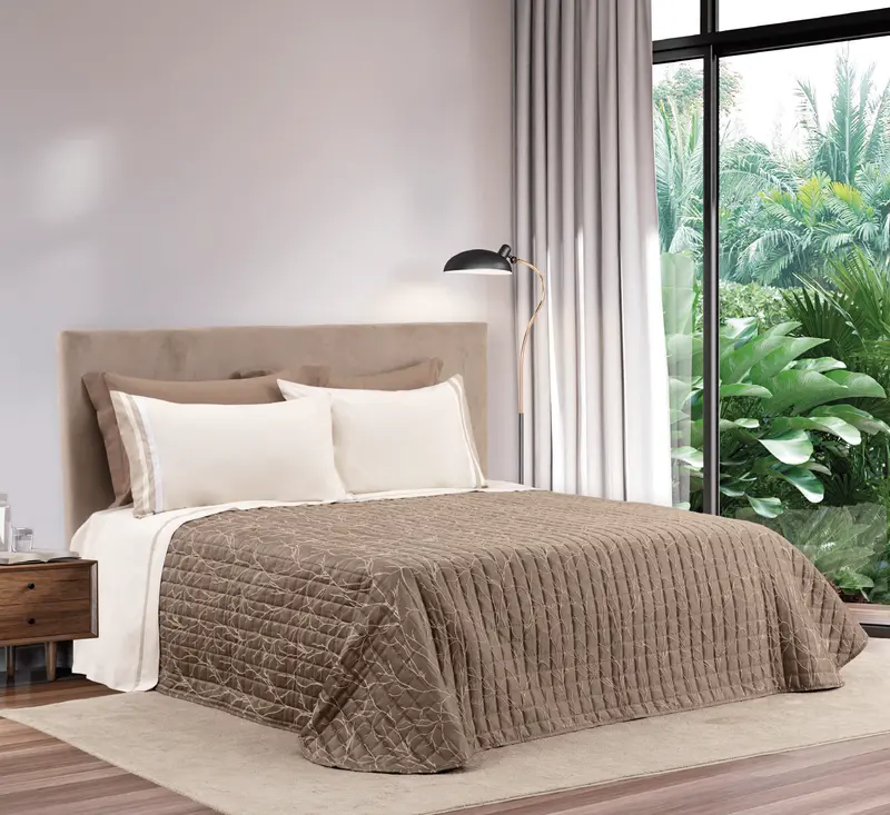Linea Oro Trapuntino Jacquard Matrimoniale Coralline