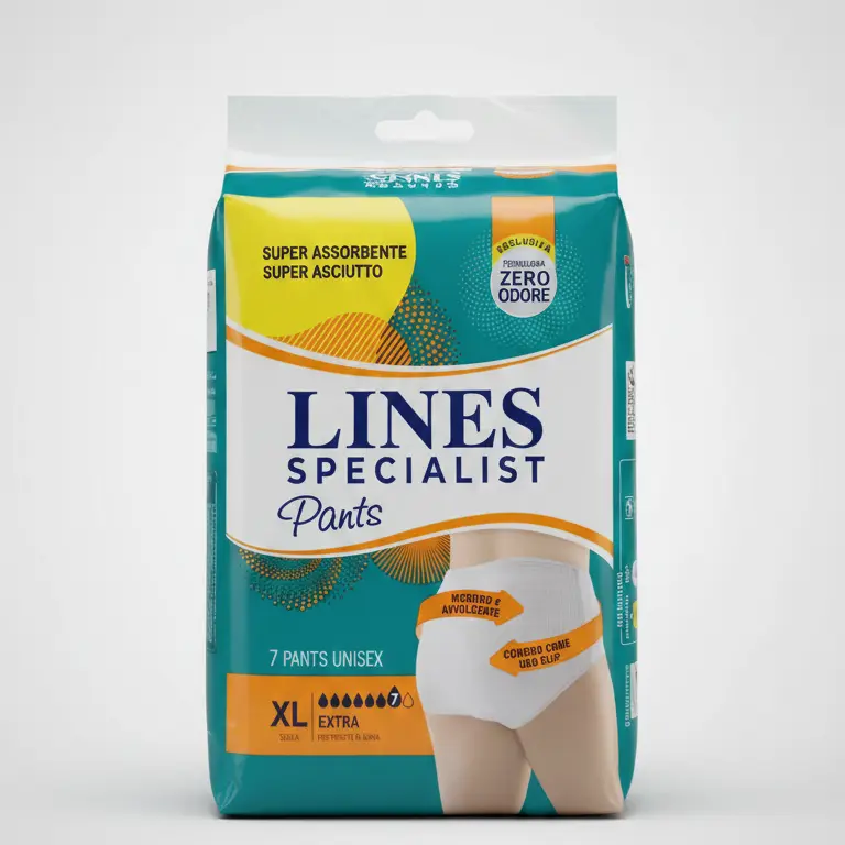 LINES Specialist Pants Unisex Extra Taglia XL 7 Pezzi | Mutandine Assorbenti per Incontinenza Moderata e Grave | Tecnologia Asciutto Lampo e Zero Odore