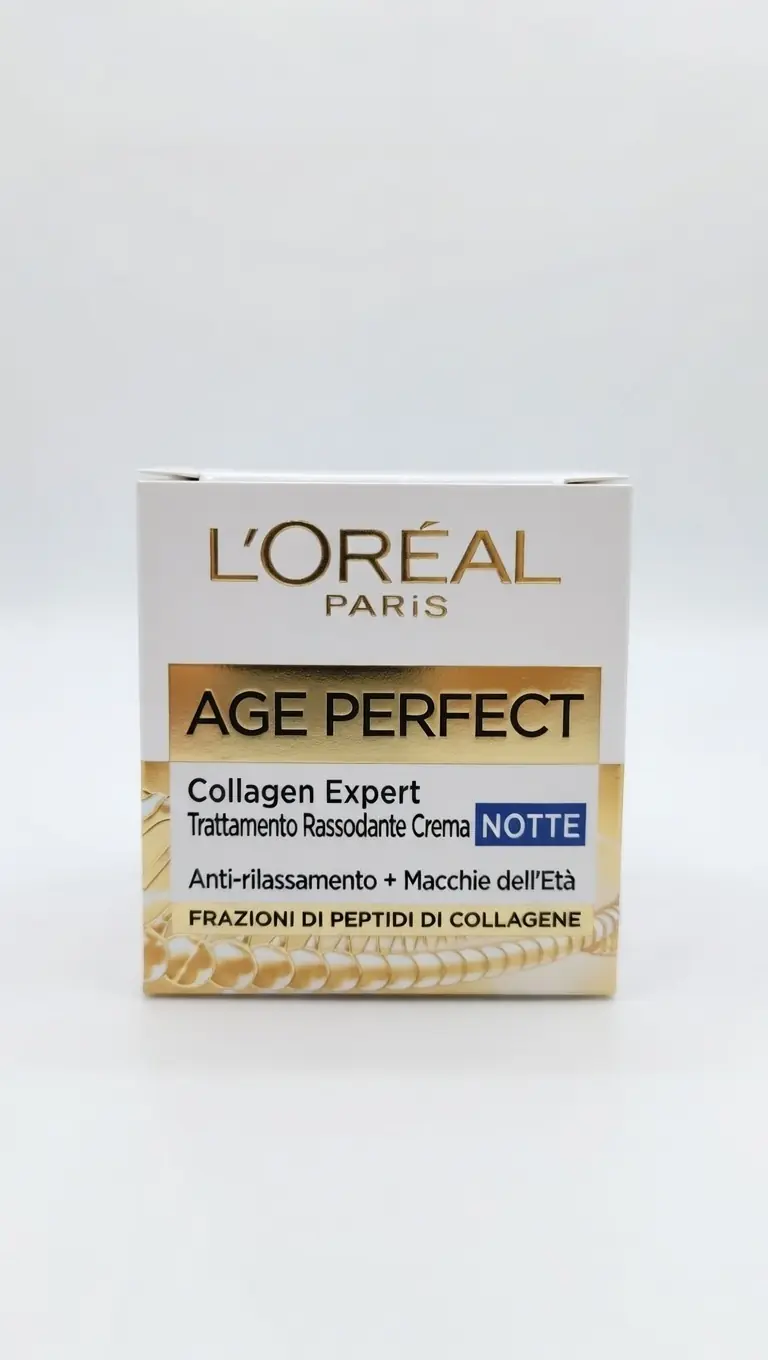 L'Oréal Age Perfect Collagen Expert Crema Notte 50ml – Trattamento Rassodante Anti-Rilassamento e Anti-Macchie con Peptidi di Collagene