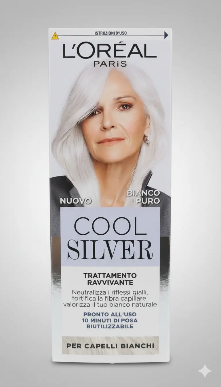 L'Oréal Cool Silver Bianco Puro 114 ml | Trattamento Ravvivante Anti-Giallo | Effetto Bianco Candido e Luminoso | Formula Professionale per Capelli Bianchi