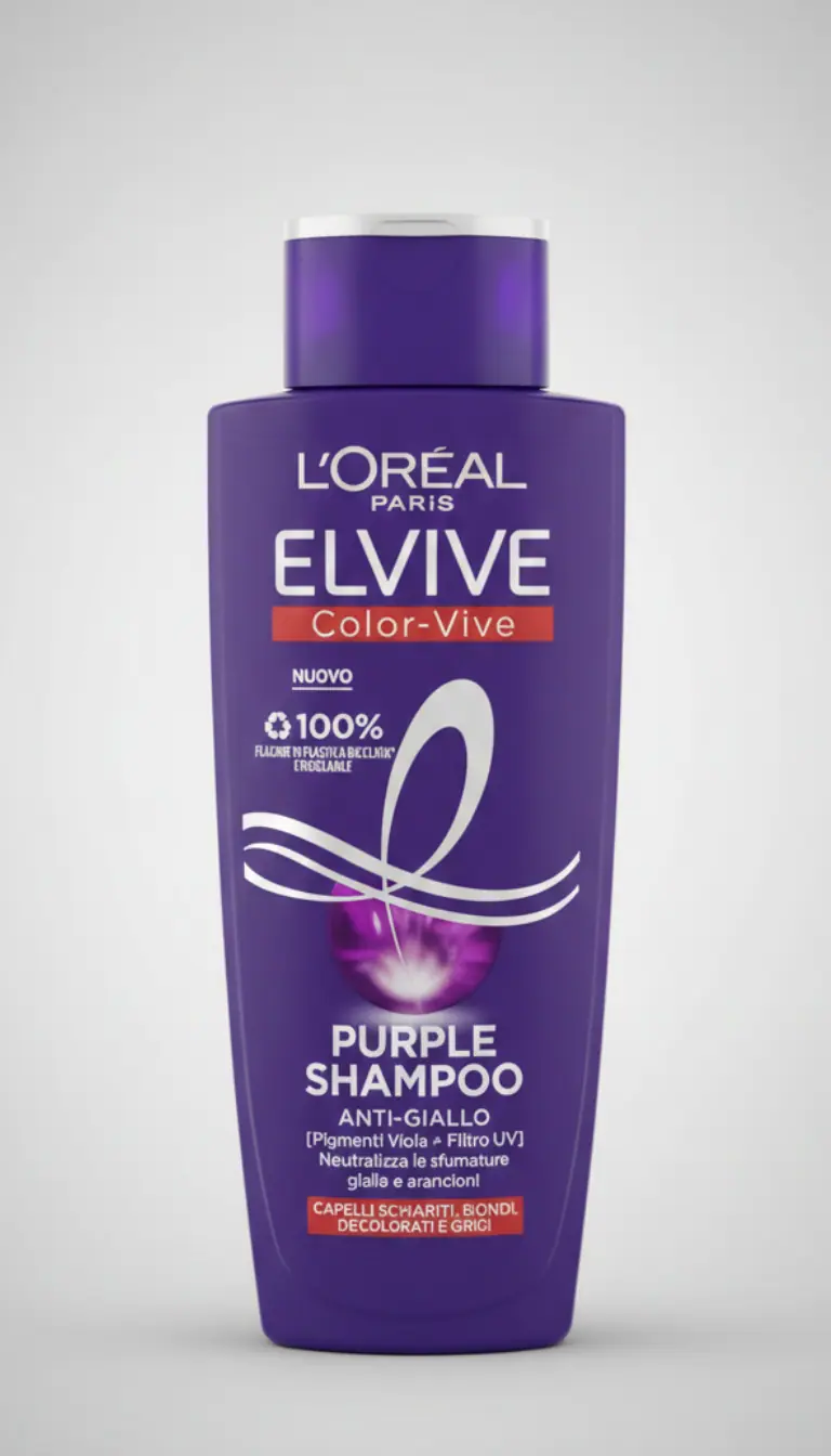 L'Oréal Elvive Color-Vive Purple Shampoo Anti-Giallo 200ml | Con Pigmenti Viola e Filtro UV | Per Capelli Biondi, Decolorati, Grigi e Bianchi