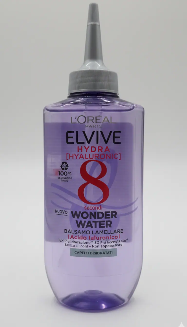 L'Oréal Elvive Hydra Hyaluronic Wonder Water 200 ml – Balsamo Lamellare Idratante Istantaneo con Acido Ialuronico – Azione 8 Secondi per Capelli 18x Più Idrati