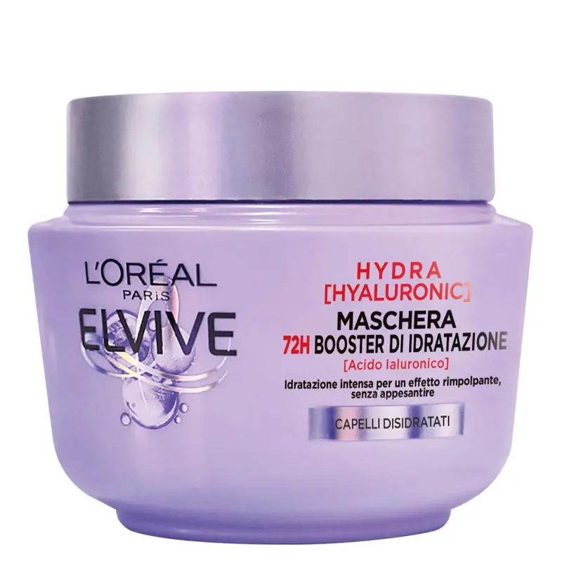 L'Oréal Elvive Maschera Hydra Hyaluronic Booster 300 ml – Trattamento Intensivo in Gel con Acido Ialuronico – 72H di Idratazione Rimpolpante