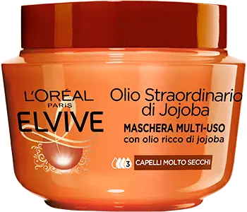 L'Oréal Elvive Maschera Olio Straordinario Jojoba 300ml – Trattamento Nutriente Sublimatore per Capelli Molto Secchi e Spenti