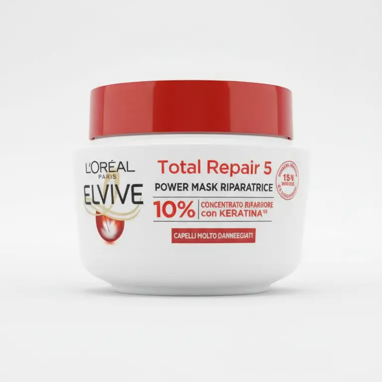 L'Oréal Elvive Maschera Total Repair 5 Ricostituente 300 ml – Trattamento Intensivo con Ceramide e Calendula – Per Capelli Danneggiati e Sfibrati