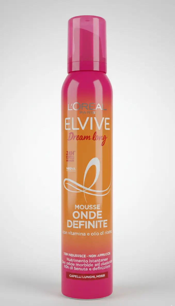 L'Oréal Elvive Mousse Onde Definite Dream Lengths 200ml – Tenuta 24H con Vitamina B3 – Onde Morbide e Leggere