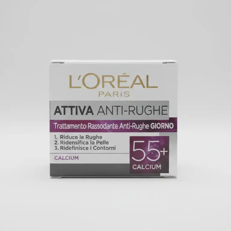 L'Oréal Paris Attiva Anti-Rughe 55+ Crema Giorno e Notte 50ml | Trattamento Riparatore Intensivo con Calcio | Tripla Azione