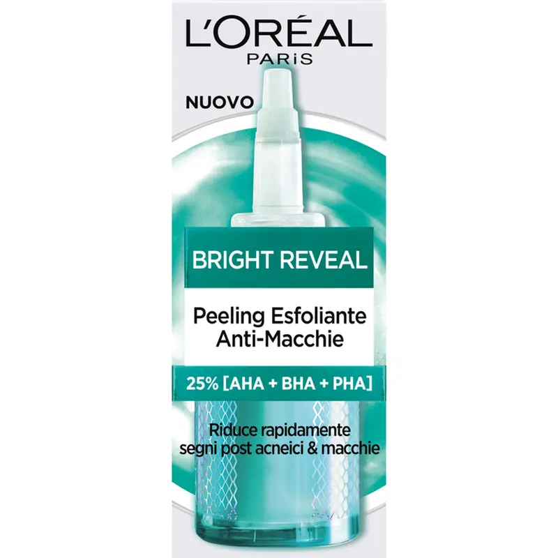 L'ORÉAL PARIS Bright Reveal Peeling Esfoliante Anti-Macchie (20ml) | Con AHA, BHA, PHA & Niacinamide | Riduce Segni Post-Acne
