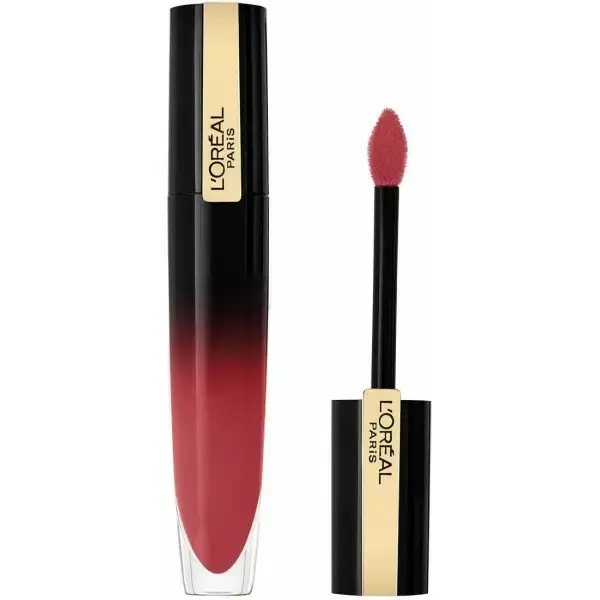 L'Oréal Paris Brilliant Signature Rossetto Liquido Effetto Laccato Lucido a Lunga Tenuta – La Rivoluzione Vinilica Anti-Appiccichio con Formula all'Acqua per Labbra Leggere e a Zero Spessore
