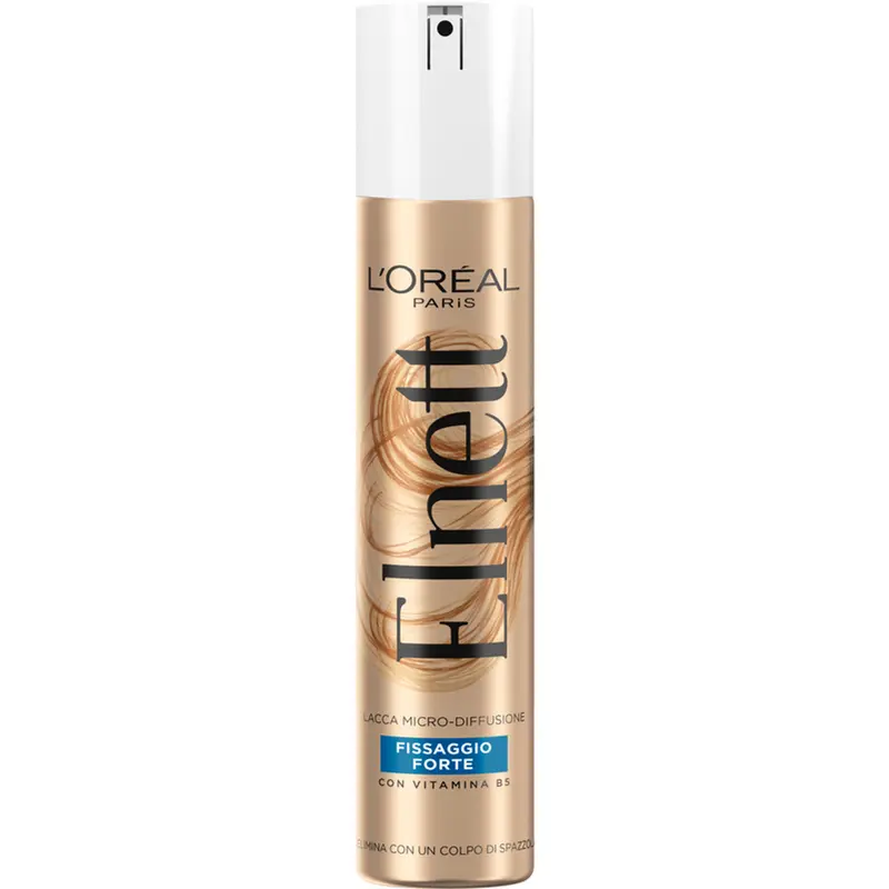 L'Oréal Paris Elnett Lacca Spray Fissaggio Forte 200ml | Micro-Diffusione Professionale | Tenuta Anti-Umidità Senza Residui