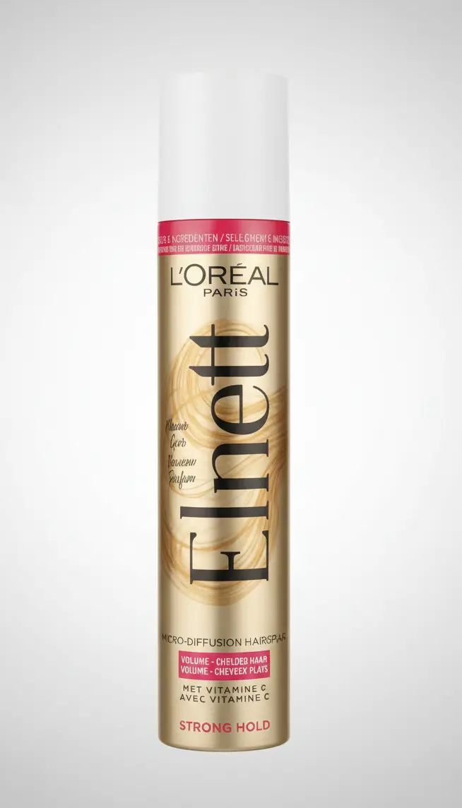 L'Oréal Paris ELNETT Lacca Spray Strong Hold Volume (200ml) | Micro-Diffusione | Con Vitamina C | Fissaggio Forte & Capelli Piatti
