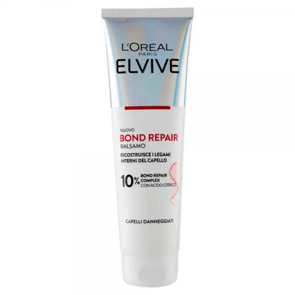 L'Oréal Paris Elvive Bond Repair Balsamo 150ml | Con Acido Citrico e Bond Repair Complex | -98% Rotture e +90% Lucentezza | Per Capelli Danneggiati e Sfibrati