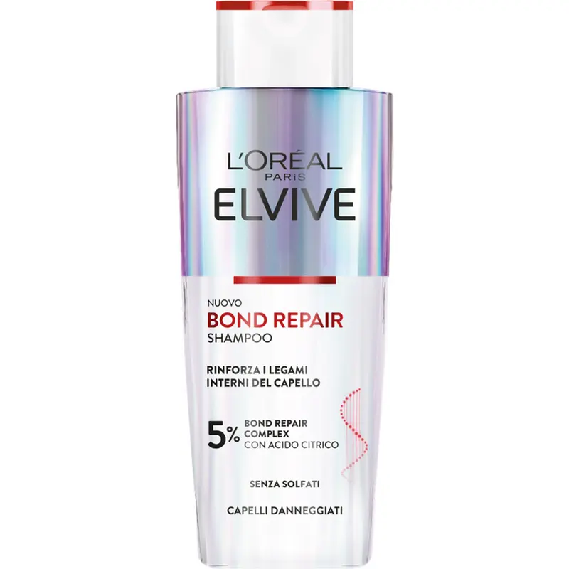 L'Oréal Paris Elvive Bond Repair Shampoo 200ml | Con Acido Citrico e Bond Repair Complex | +82% Ricostruzione Interna e -98% Rotture | Per Capelli Danneggiati