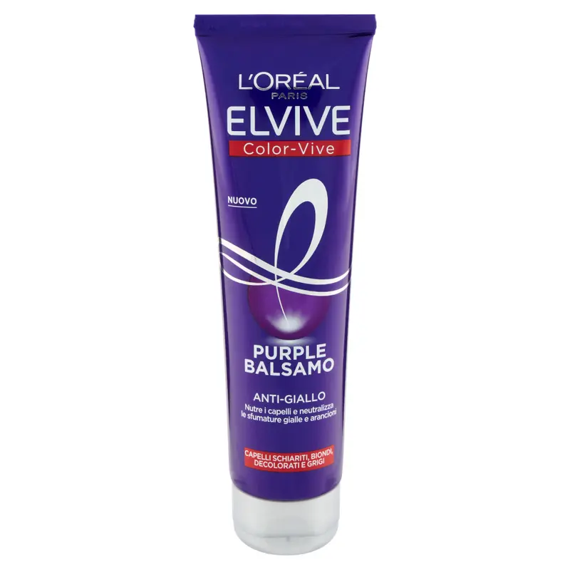 L'Oréal Paris Elvive Color-Vive Balsamo Purple Antigiallo 150ml | Con Pigmenti Viola Concentrati | Neutralizza Toni Gialli e Arancioni | Per Capelli Biondi, Schiariti e Grigi