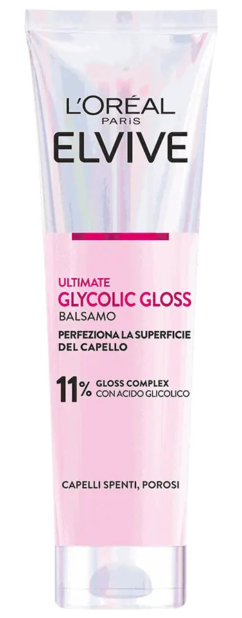 L'Oréal Paris Elvive Glycolic Gloss Balsamo 150ml | Perfezionatore di Lucentezza con Acido Glicolico | Per Capelli Spenti e Porosi | Fibra Levigata e Setosa