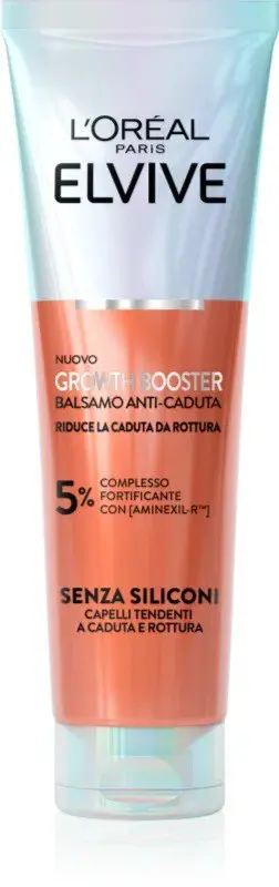 L'Oréal Paris Elvive Growth Booster Balsamo Anti-Caduta 200ml | Complesso Aminexil-R™ al 5% | Senza Siliconi | Rinforzante, Districante e Volumizzante