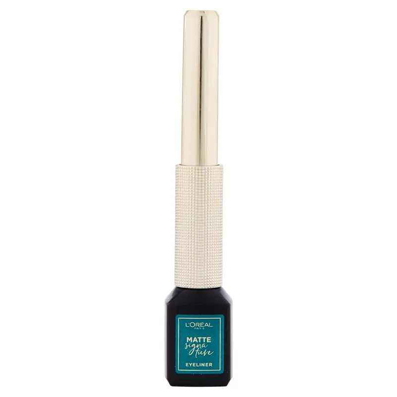 L'Oréal Paris Matte Signature Eyeliner Liquido Verde Smeraldo – Finish Extra Matte, Formula Waterproof e Impugnatura Ergonomica di Precisione