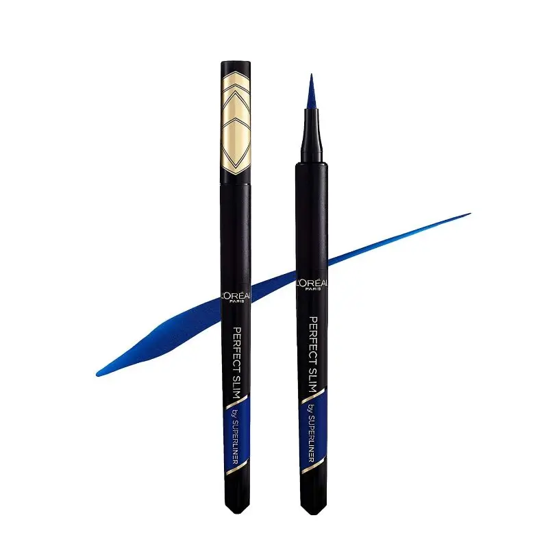 L'Oréal Paris Perfect Slim by Superliner Eyeliner in Penna 04 Navy – Punta in Feltro 0,4 mm e Formula Waterproof 24H