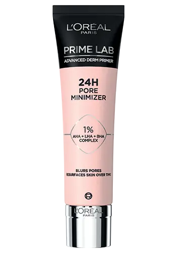 L'Oréal Paris Prime Lab 24H Pore Minimizer Primer – Base Trucco Affinante con 1% AHA + BHA + LHA – Minimizza i Pori Istantaneamente e Uniforma l'Incarnato 24H, 30 ml