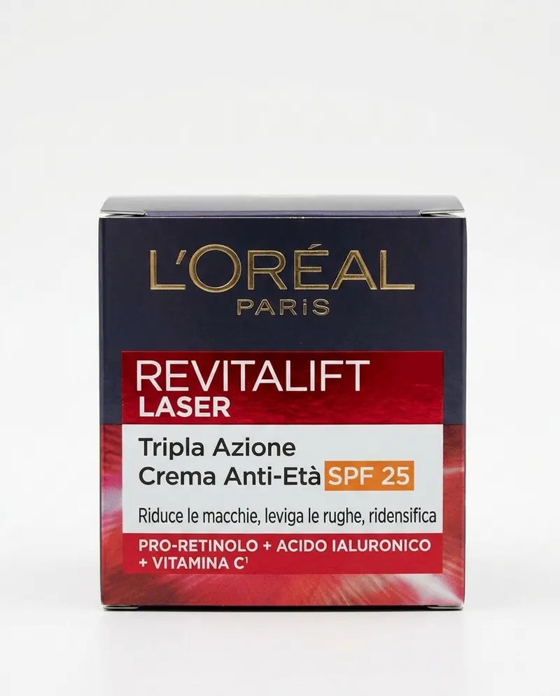 L'Oréal Paris Revitalift Laser Crema Giorno Anti-Età SPF 25 50 ml | Antirughe, Anti-Macchie e Ridensificante – Pro-Retinolo, Acido Ialuronico e Vitamina Cg