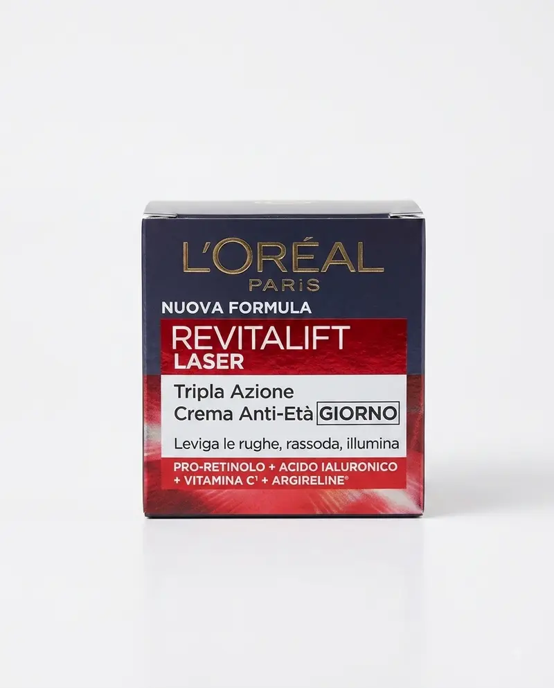 L'Oréal Paris Revitalift Laser Crema Giorno Tripla Azione 50 ml | Antirughe, Rassodante e Illuminante – Pro-Retinolo, Acido Ialuronico, Vitamina Cg e Argireline