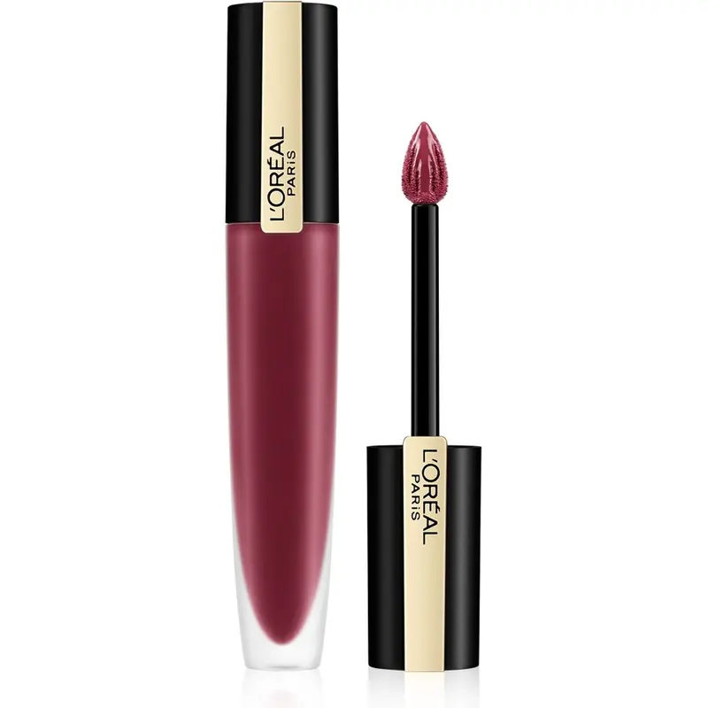 L'Oréal Paris Rouge Signature Rossetto Liquido Matte – Tinta Labbra a Lunga Tenuta, Colore Intenso High-Pigment & Formula Ultra Leggera Effetto Nude