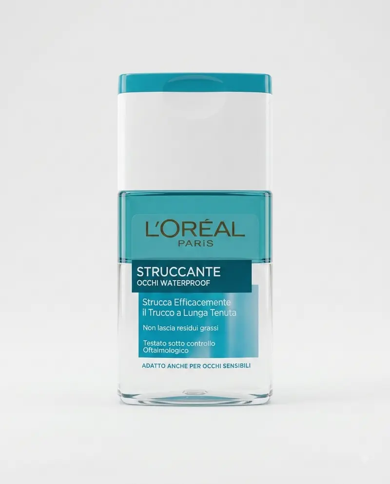 L'Oréal Paris Struccante Occhi Waterproof Bifasico 125 ml – Soluzione Delicata Senza Residui Grassi per Occhi Sensibili