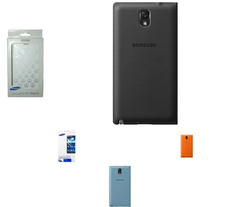 LOTTO 4 CUSTODIE ORIGINALI SAMSUNG + PELLICOLA PROTETTIVA - NOTE 3