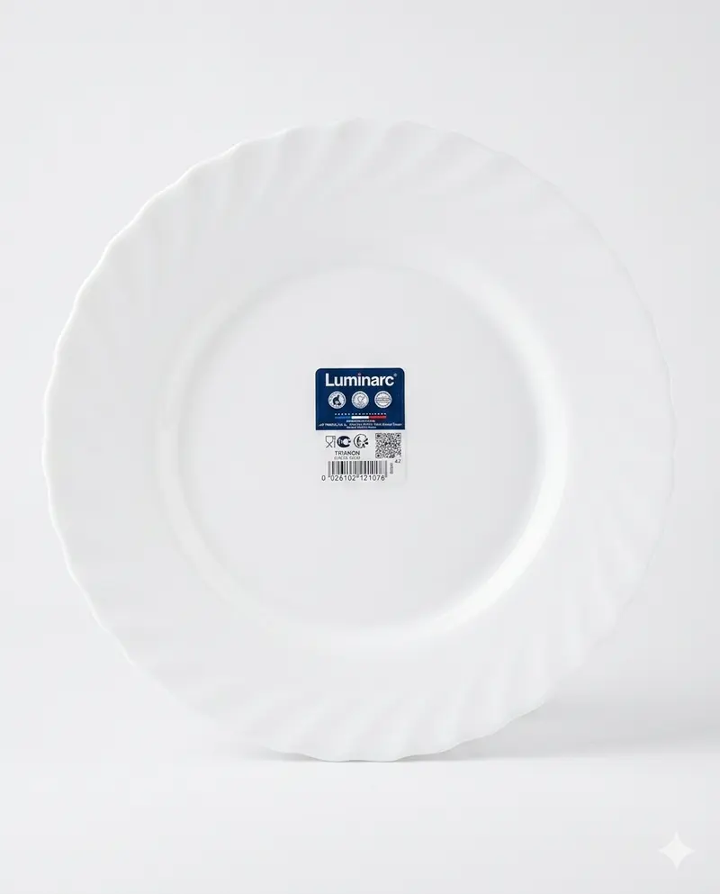 Luminarc Trianon Set 6x Piatti Piani 24 cm Bianco Opalino – Eleganza Classica e Resistenza Professionale