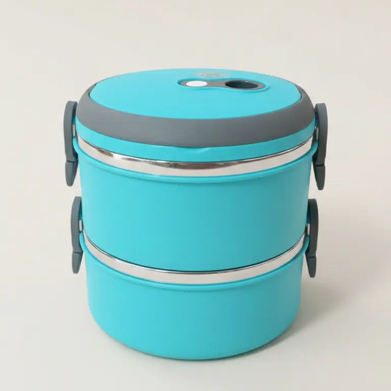 Lunch Box Ermetico Generaltrade 1,7 L | Porta Pranzo 2 Scomparti | Interno Acciaio Inox | Azzurro o Verde